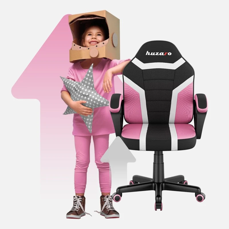 Gaming-Stuhl für Kinder HUZARO RANGER 1.0 Pink Mesh