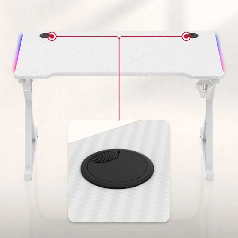 LED-Gaming-Schreibtisch Huzaro Hero 2.3 RGB Weiß 120 cm