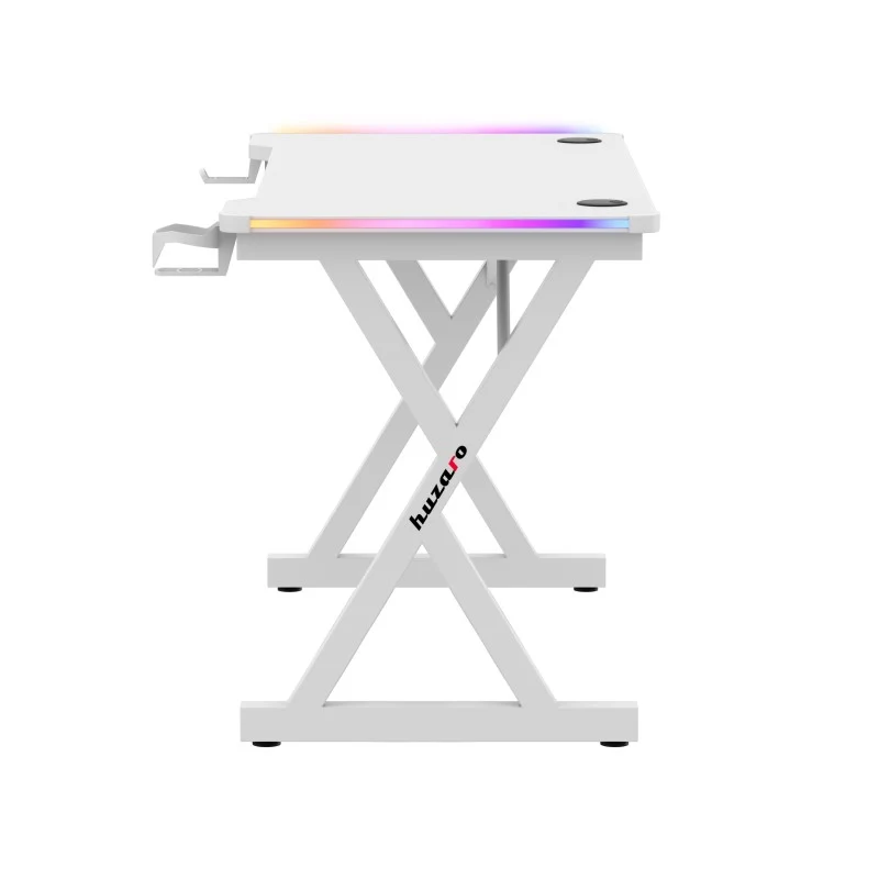 LED-Gaming-Schreibtisch Huzaro Hero 2.3 RGB Weiß 120 cm