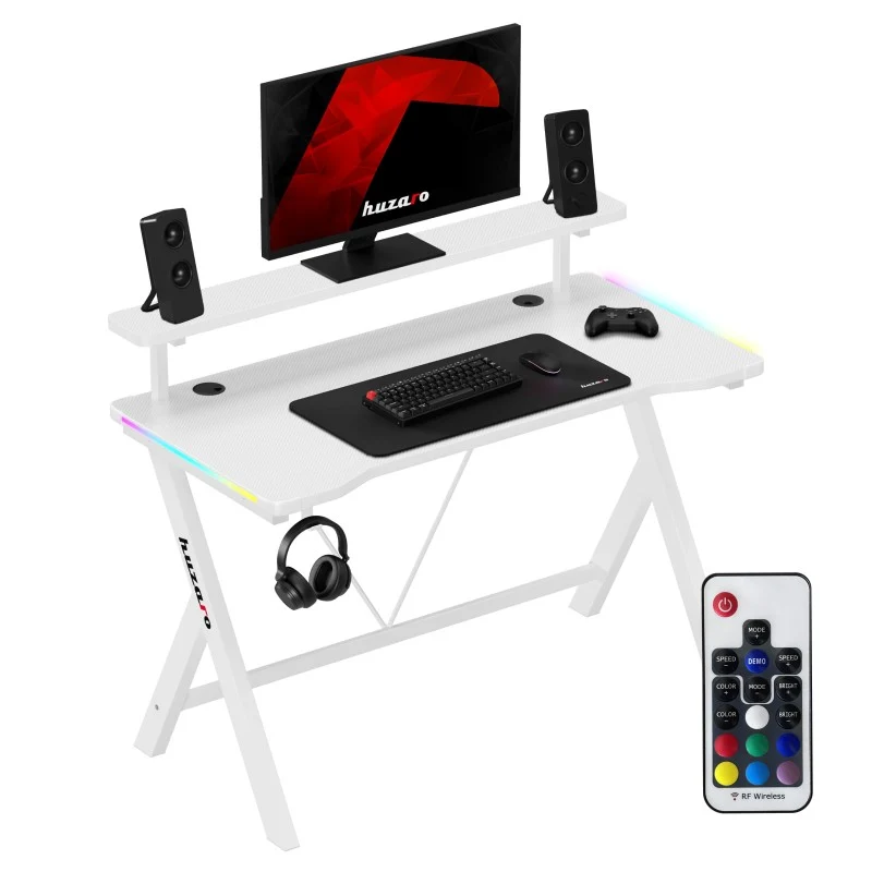 Gaming-Schreibtisch LED Huzaro Hero 1.9 RGB White 120 cm
