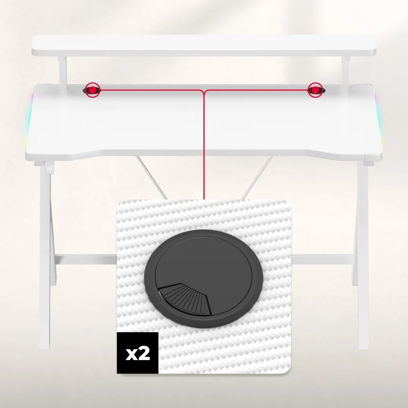 Gaming-Schreibtisch LED Huzaro Hero 1.9 RGB White 120 cm