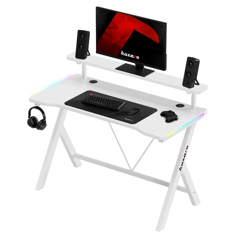Gaming-Schreibtisch LED Huzaro Hero 1.9 RGB White 120 cm
