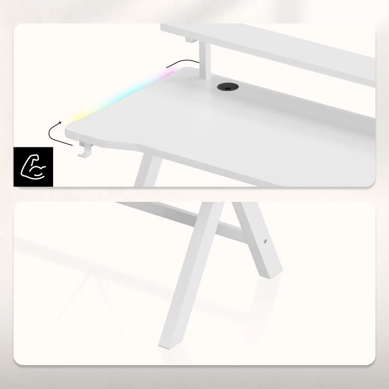 Gaming-Schreibtisch LED Huzaro Hero 1.9 RGB White 120 cm
