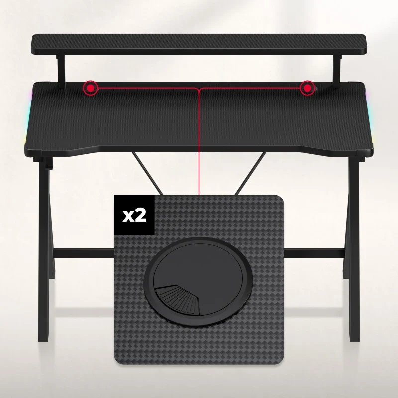 LED Gaming-Schreibtisch Huzaro Hero 1.9 RGB 120 cm