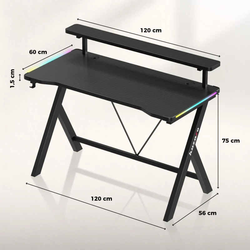 LED Gaming-Schreibtisch Huzaro Hero 1.9 RGB 120 cm