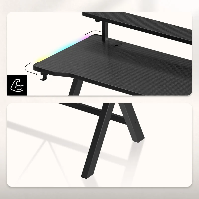 LED Gaming-Schreibtisch Huzaro Hero 1.9 RGB 120 cm