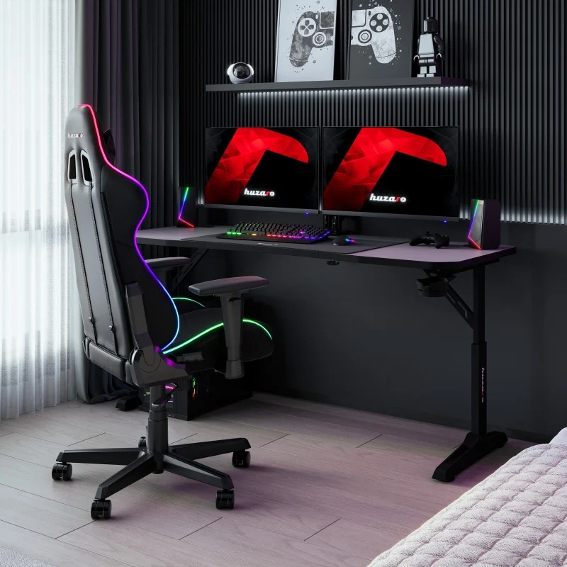 Gaming-Schreibtisch Huzaro Hero 4.6 Black 160 cm