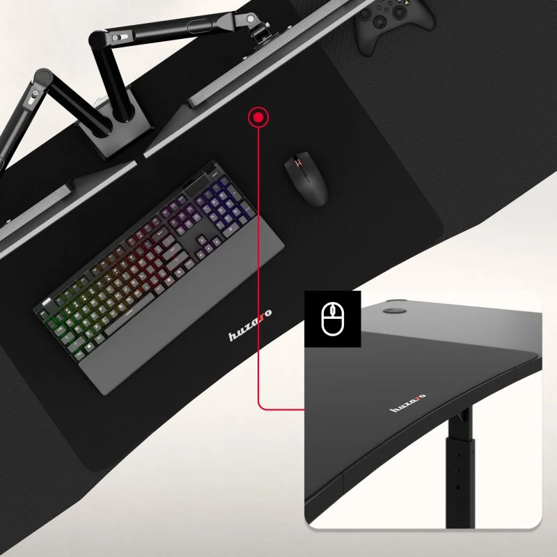 Gaming-Schreibtisch Huzaro Hero 4.6 Black 160 cm