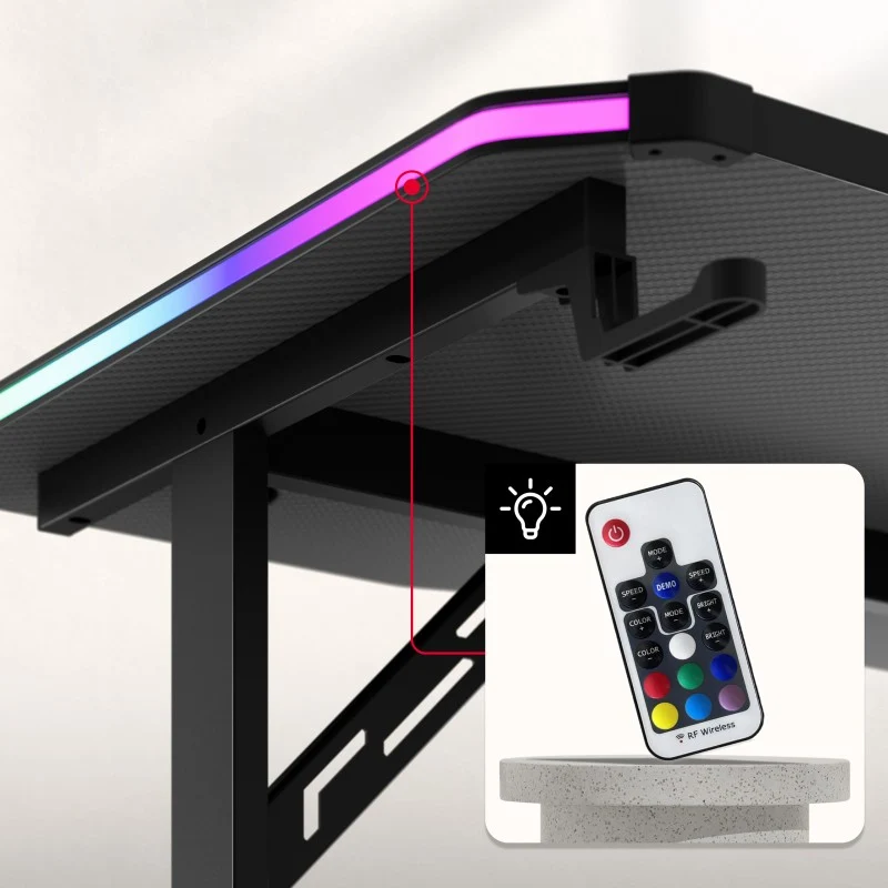 Gaming-Schreibtisch LED Huzaro Hero 4.6 RGB Black 160 cm