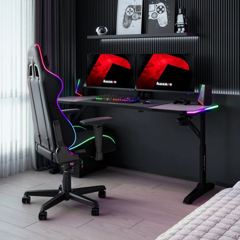 Gaming-Schreibtisch LED Huzaro Hero 4.6 RGB Black 160 cm