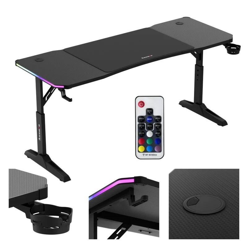 Gaming-Schreibtisch LED Huzaro Hero 4.6 RGB Black 160 cm
