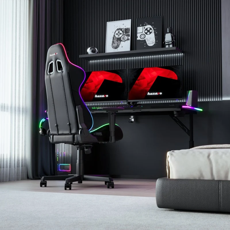 Gaming-Schreibtisch LED Huzaro Hero 4.6 RGB Black 160 cm