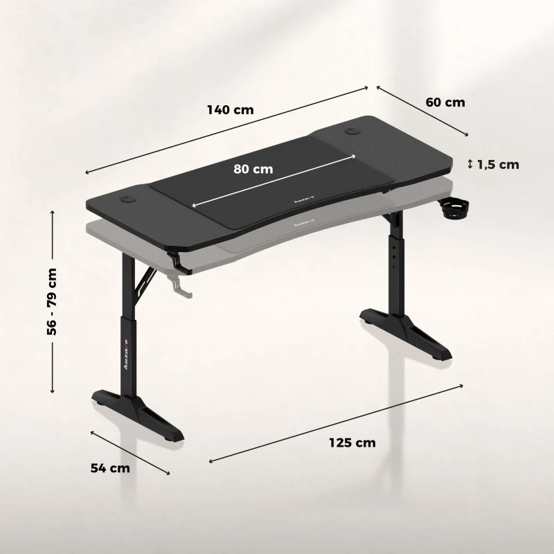 Gaming-Schreibtisch Huzaro Hero 3.6 Black