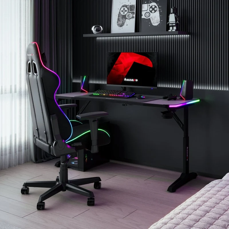 LED Gaming-Schreibtisch Huzaro Hero 3.6 RGB Black