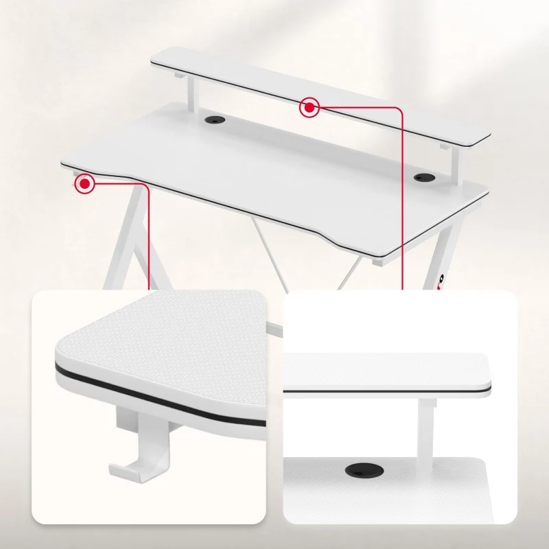 Gaming-Schreibtisch 120 cm Huzaro Hero 1.9 White