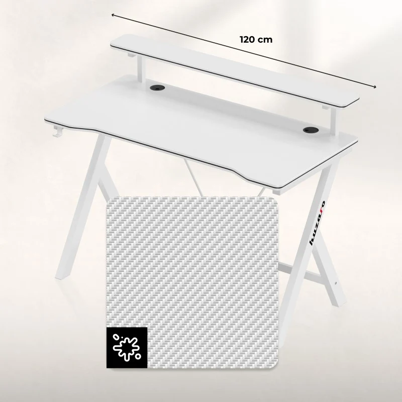 Gaming-Schreibtisch 120 cm Huzaro Hero 1.9 White
