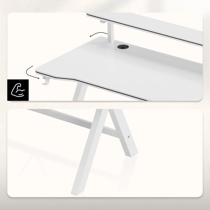 Gaming-Schreibtisch 120 cm Huzaro Hero 1.9 White