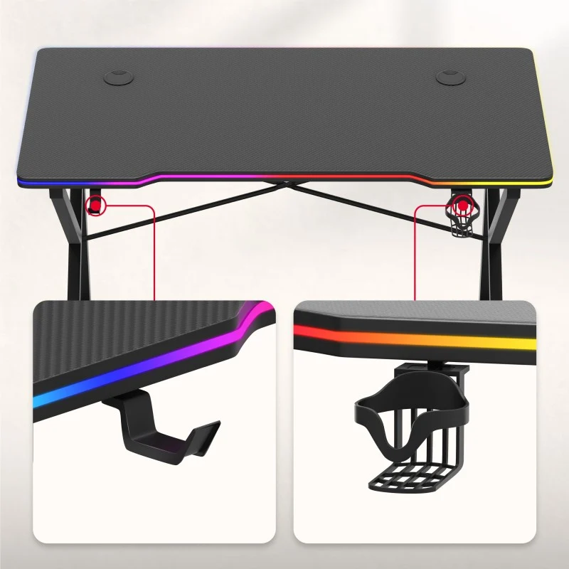 Gaming-Schreibtisch Hero 1.7 RGB Black 120 cm