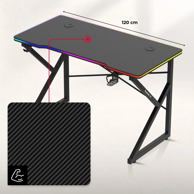 Gaming-Schreibtisch Hero 1.7 RGB Black 120 cm