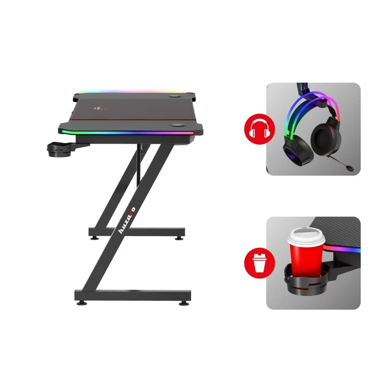 Gaming-Schreibtisch Huzaro Hero 4.8 RGB Black 160 cm