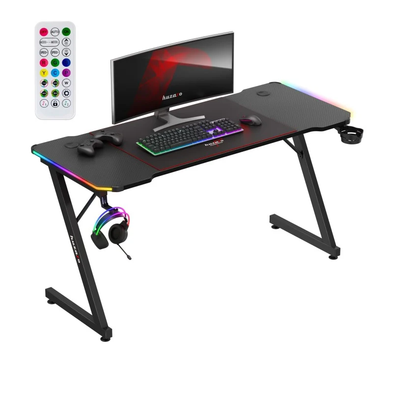 Gaming-Schreibtisch Huzaro Hero 3.3 RGB Schwarz 140 cm
