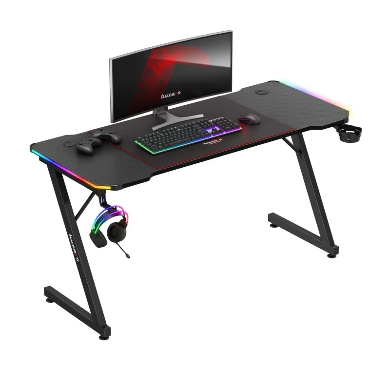 Gaming-Schreibtisch Huzaro Hero 3.3 RGB Schwarz 140 cm