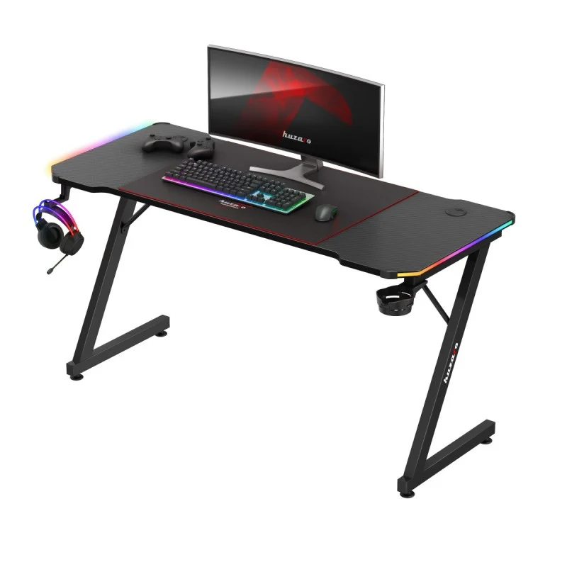 Gaming-Schreibtisch Huzaro Hero 3.3 RGB Schwarz 140 cm