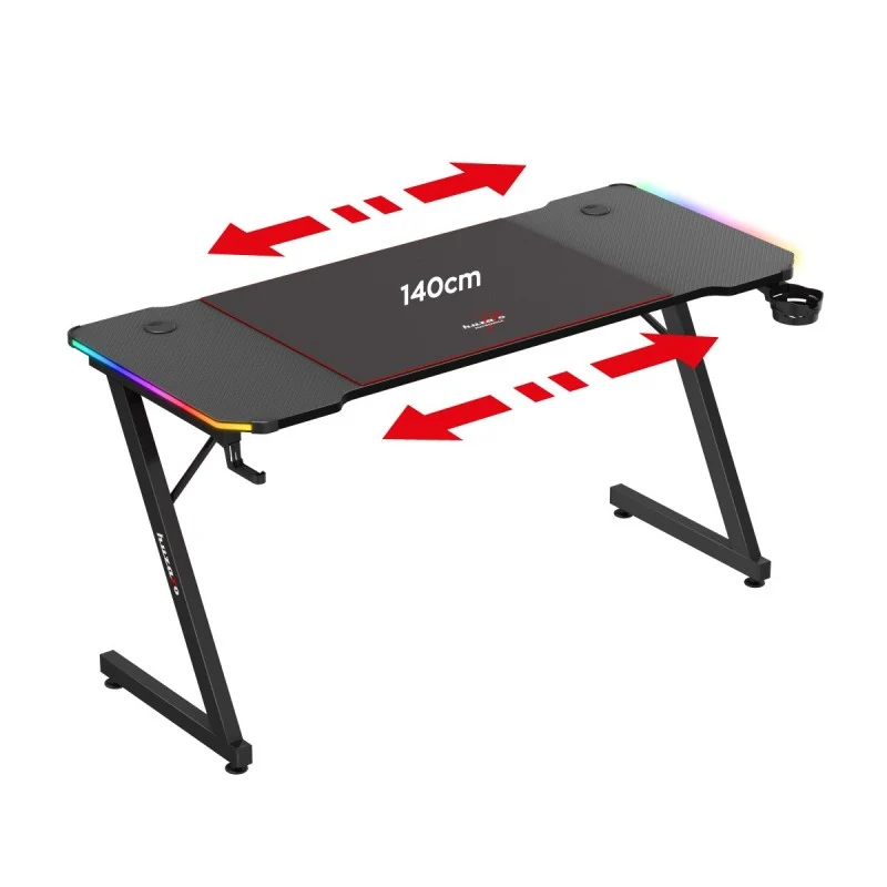Gaming-Schreibtisch Huzaro Hero 3.3 RGB Schwarz 140 cm