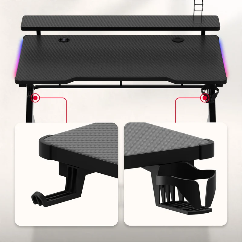 Gaming-Schreibtisch Huzaro Hero 5.0 RGB LED Schwarz 120 cm