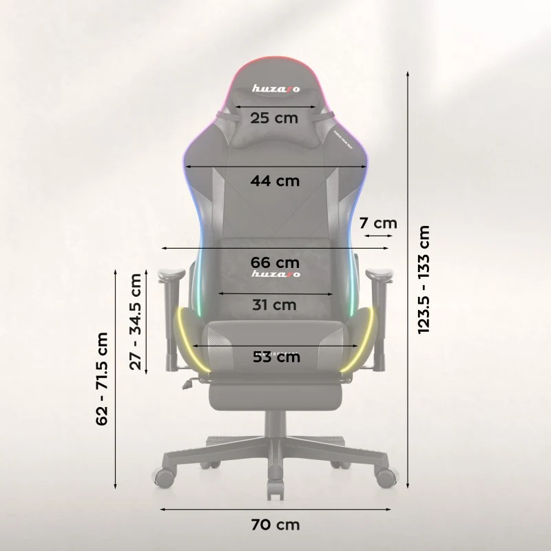 LED-Gamingstuhl Huzaro Force 5.7 Black RGB