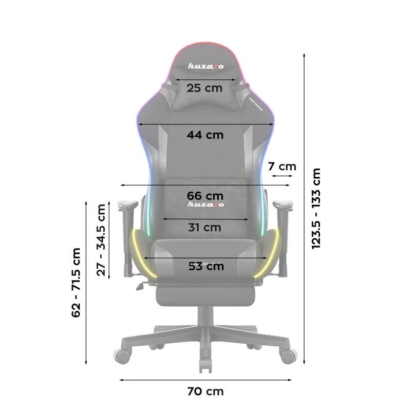 LED-Gamingstuhl Huzaro Force 5.7 Black RGB