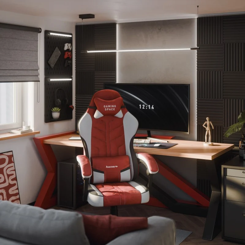 Gaming-Stuhl Huzaro Force 2.7 Red aus Velours