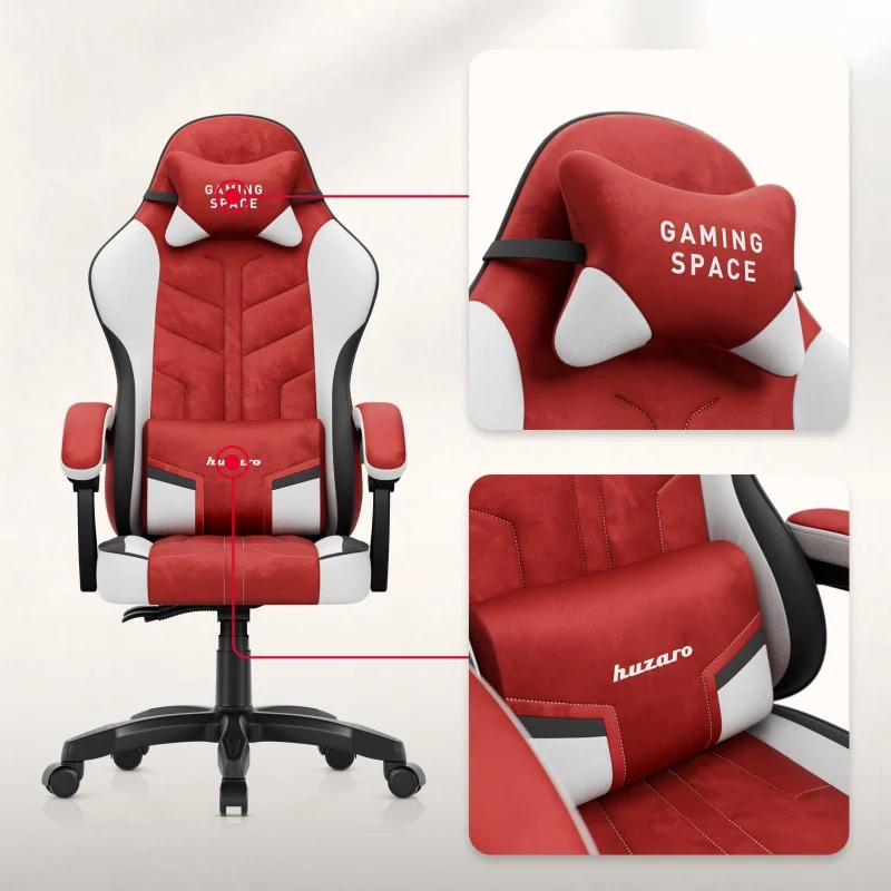 Gaming-Stuhl Huzaro Force 2.7 Red aus Velours