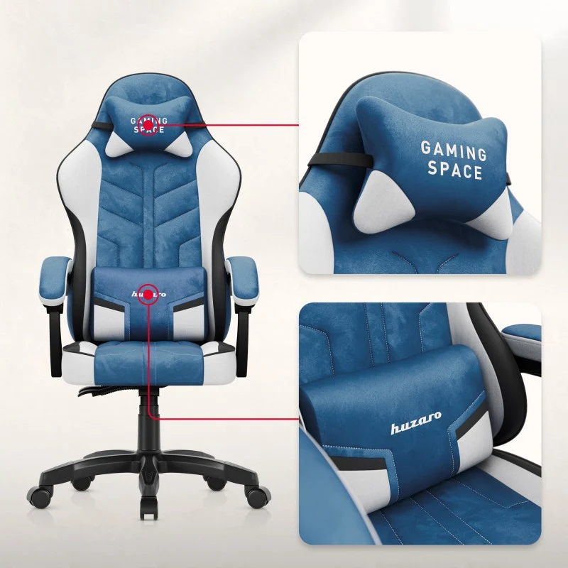 Gaming-Sessel aus Velours Huzaro Force 2.7 Blue