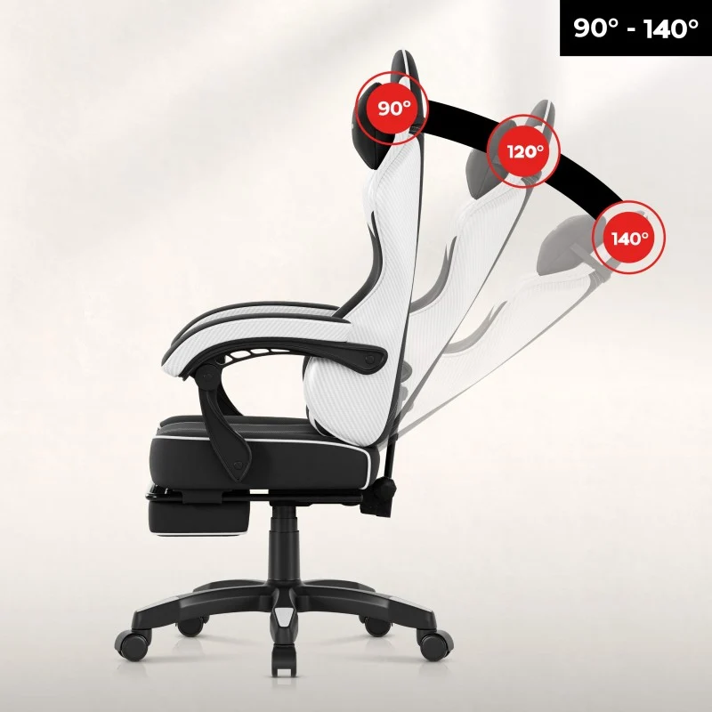 Gaming-Stuhl Huzaro Force 3.7 White Carbon