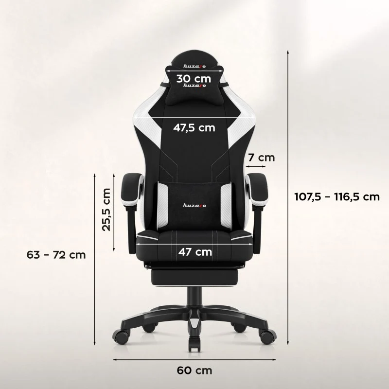 Gaming-Stuhl Huzaro Force 3.7 White Carbon