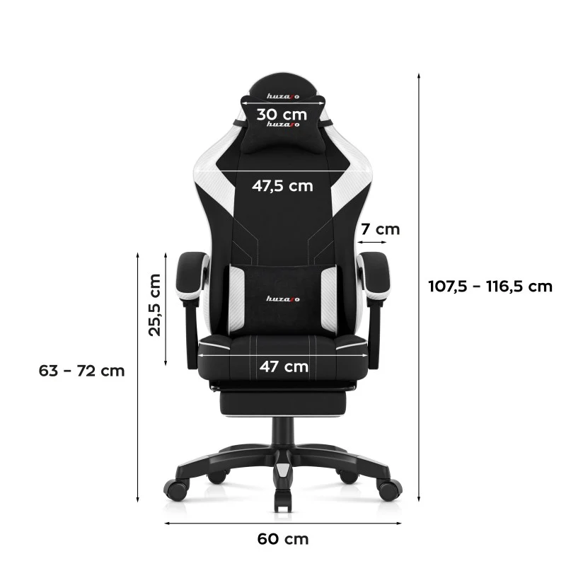 Gaming-Stuhl Huzaro Force 3.7 White Carbon