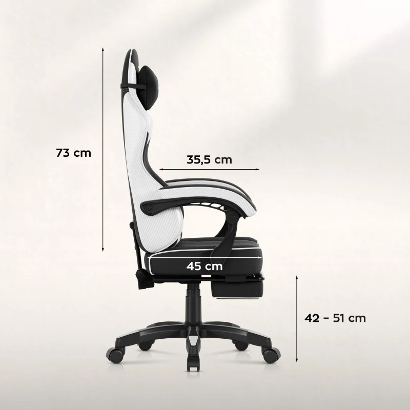 Gaming-Stuhl Huzaro Force 3.7 White Carbon