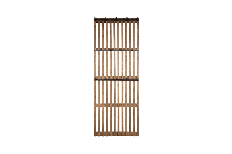 KAWOLA Garderobe JACINTA Mangoholz Metall 14 Haken braun