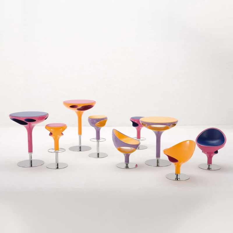 Adjustable and Swivel Bar Stool RING by Giancarlo Zema for Giovannetti