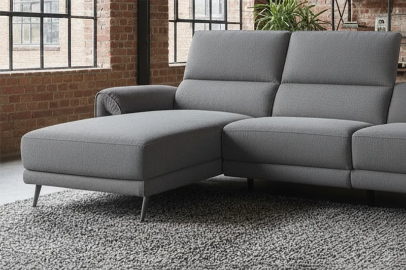 KAWOLA Sofa ADRIANA Ecksofa mit Relaxfunktion Stoff anthrazit