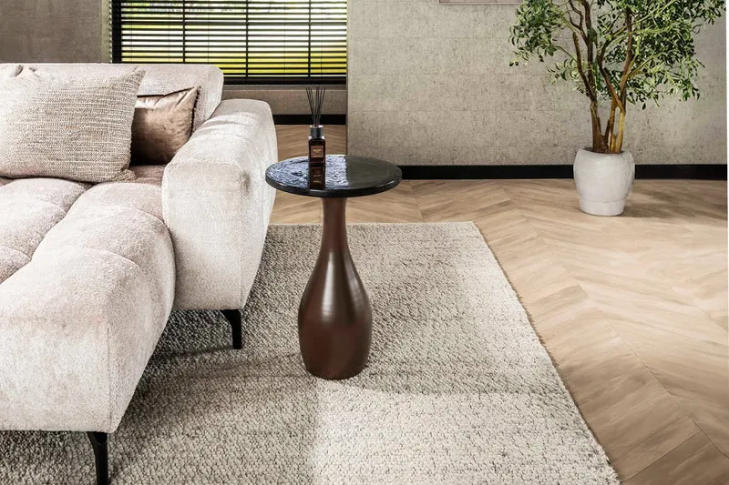 KAWOLA Beistelltisch MOKKA Glas kupfer