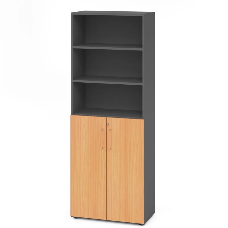 Hammerbacher Aktenschrank Serie 9, Kombischrank 6 OH, abschließbar, 80 x 215,6 x 42cm