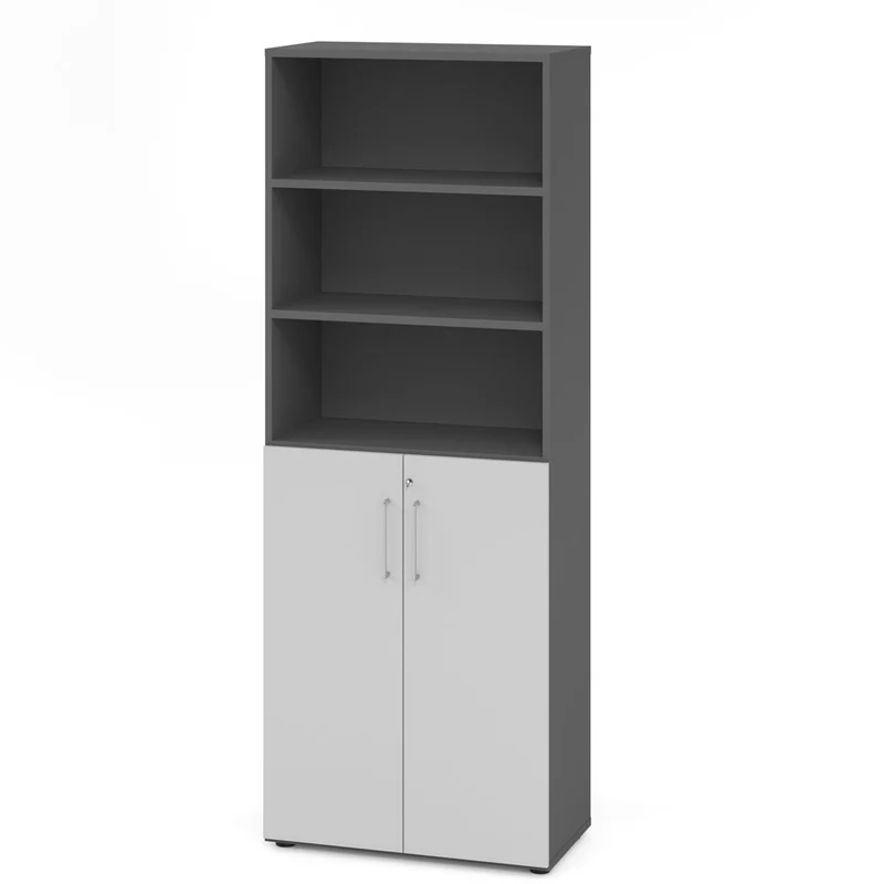 Hammerbacher Aktenschrank Serie 9, Kombischrank 6 OH, abschließbar, 80 x 215,6 x 42cm