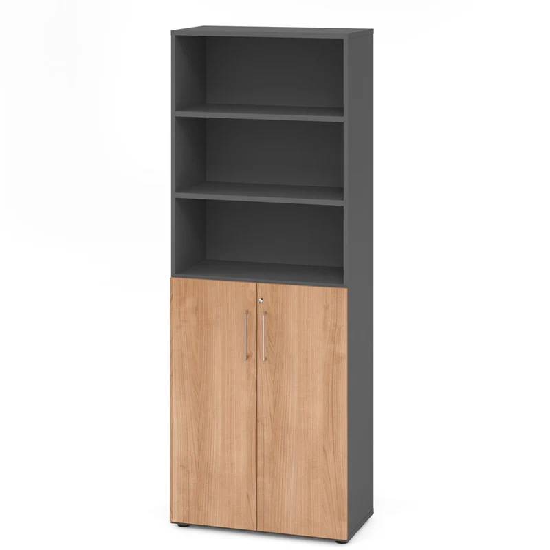 Hammerbacher Aktenschrank Serie 9, Kombischrank 6 OH, abschließbar, 80 x 215,6 x 42cm