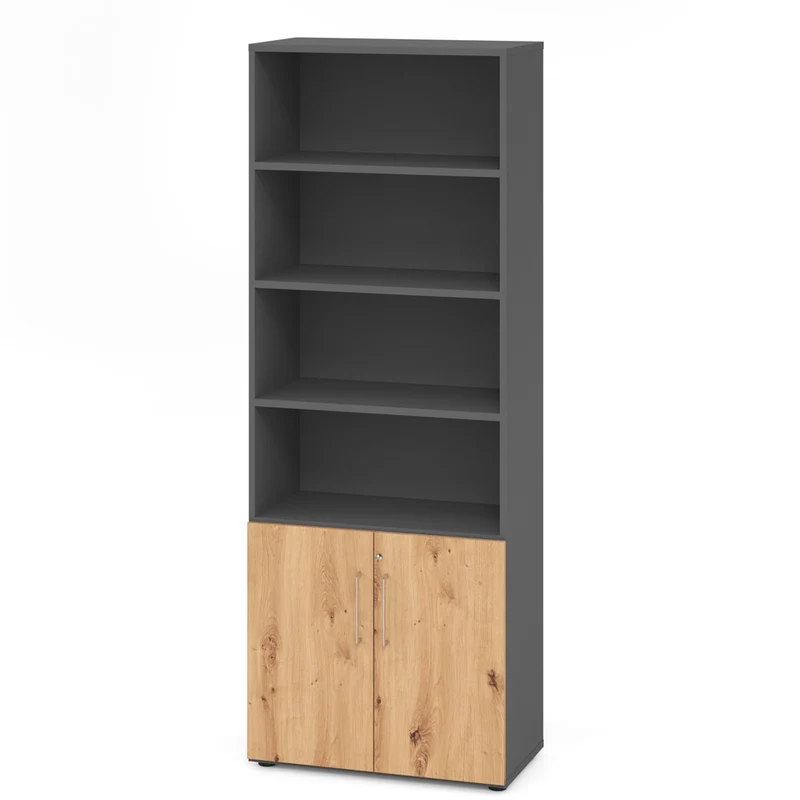 Hammerbacher Aktenschrank Serie 9, Kombischrank 6 OH, abschließbar, 4 Fach, 80 x 215,6 x 42cm