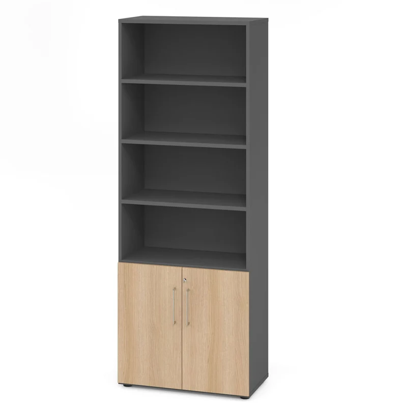 Hammerbacher Aktenschrank Serie 9, Kombischrank 6 OH, abschließbar, 4 Fach, 80 x 215,6 x 42cm