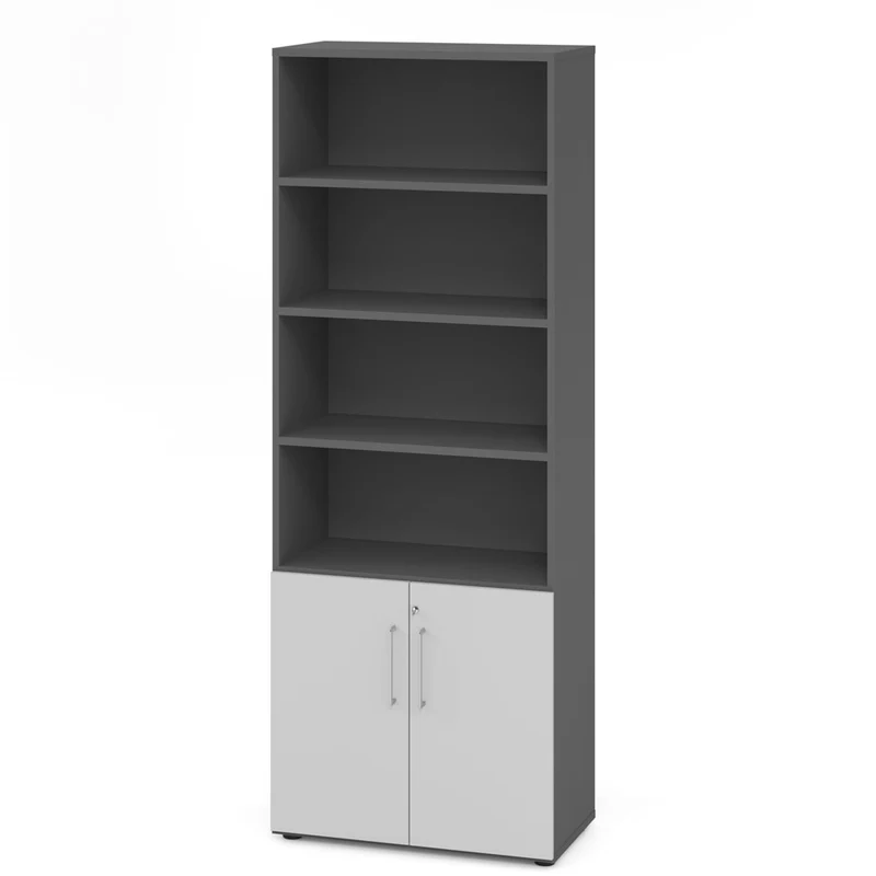 Hammerbacher Aktenschrank Serie 9, Kombischrank 6 OH, abschließbar, 4 Fach, 80 x 215,6 x 42cm
