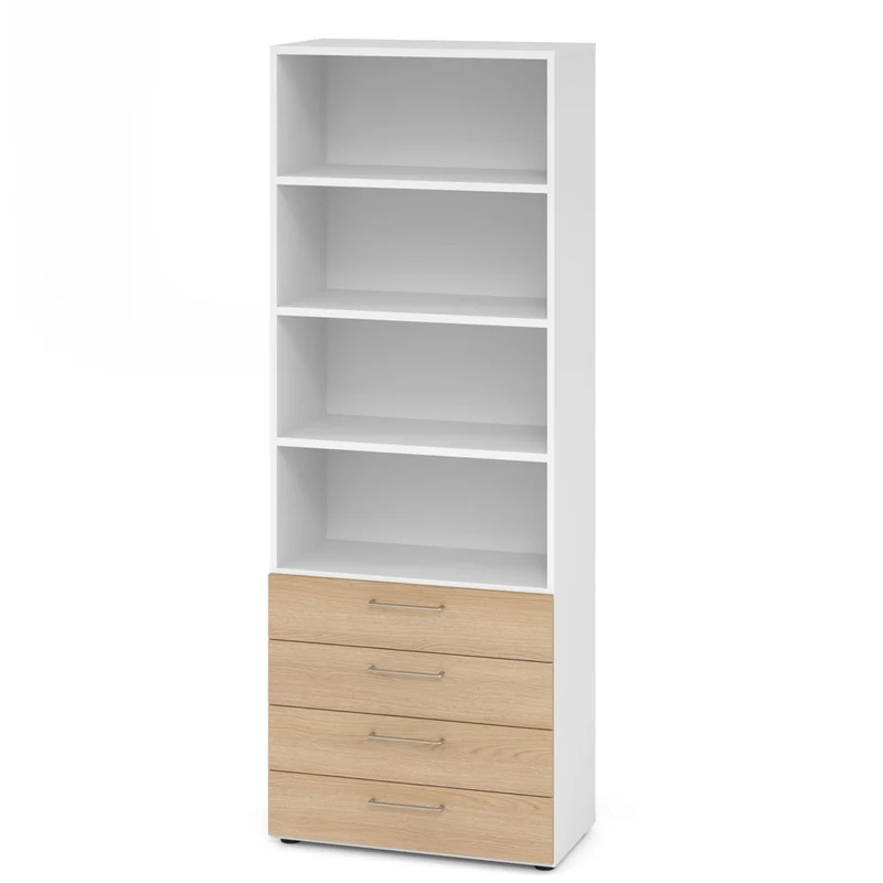 Hammerbacher Schubkasten-Schrank Serie 9, Kombischrank 6 OH, 4 Schübe, 4 Fach, 80 x 215,6 x 42cm(B/H/T)