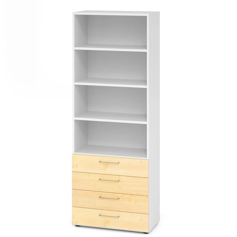 Hammerbacher Schubkasten-Schrank Serie 9, Kombischrank 6 OH, 4 Schübe, 4 Fach, 80 x 215,6 x 42cm(B/H/T)